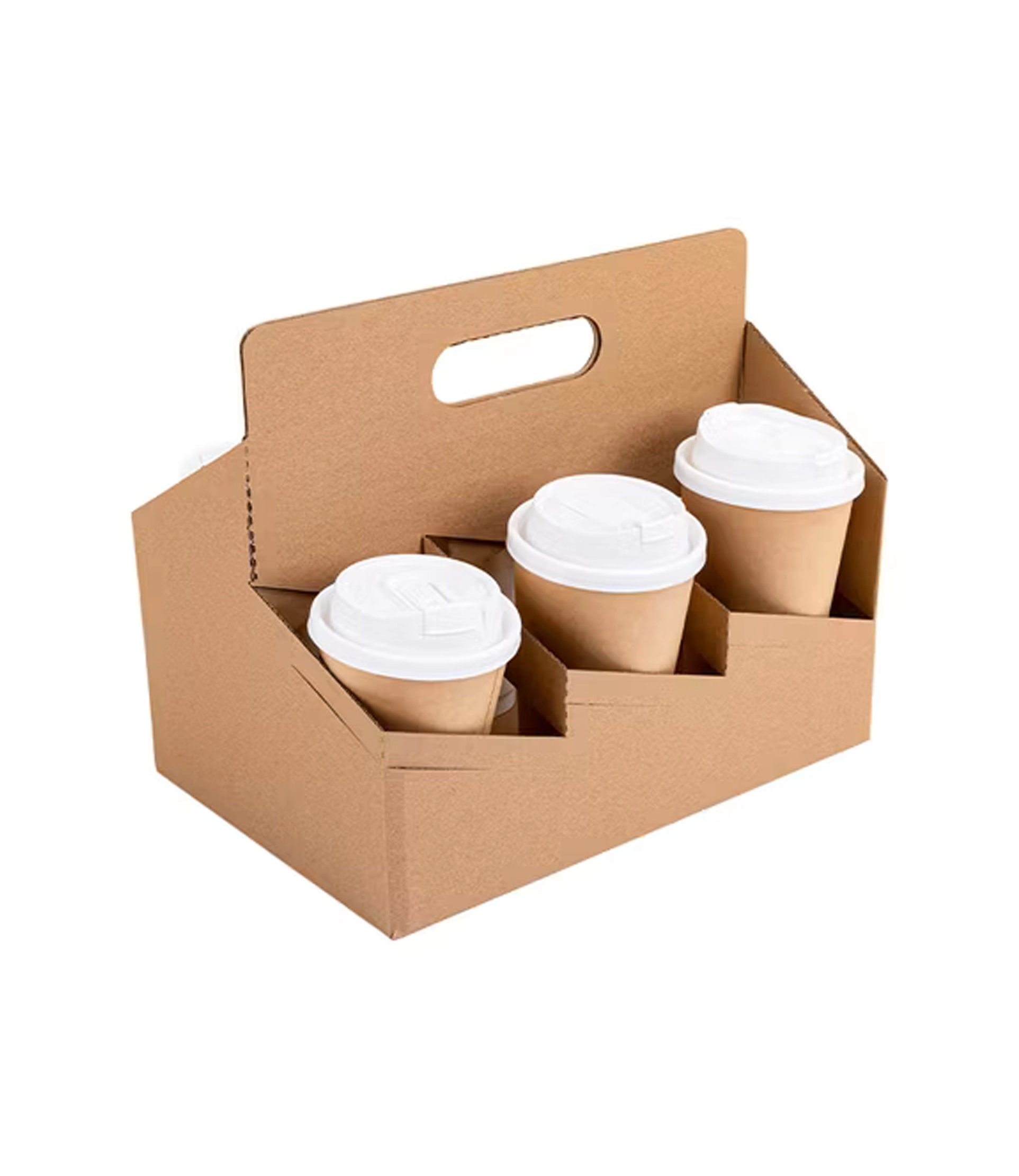 2-Eco-friendly-kraft-tray-holders-for-coffee-cups-