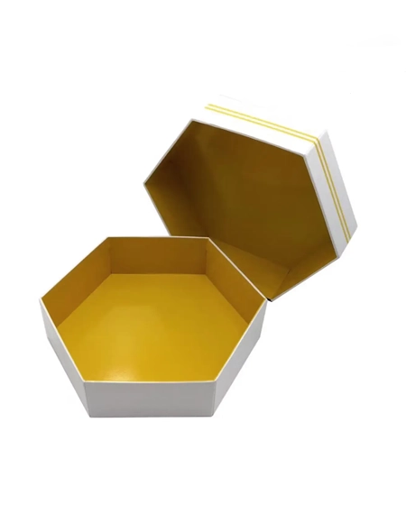 Custom-rigid-hexagon-box-with-gold-foil-logo