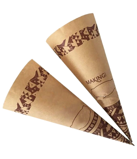 Eco-friendly-kraft-cone-packaging-with-custom-pr