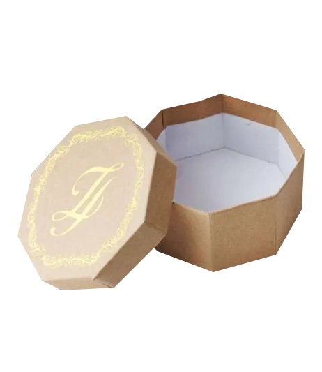 Eco-friendly-kraft-octagon-packaging-with-logo-print