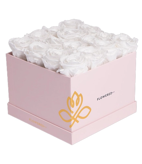 Glossy-white-custom-flower-boxes-in-retail-display