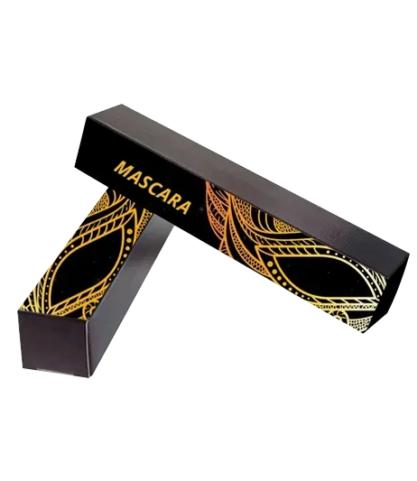 Luxury-matte-black-mascara-box-with-gold-foil-branding