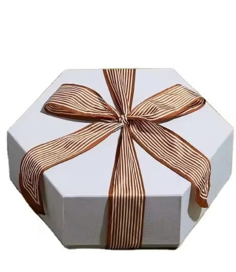 Printed-octagon-chocolate-gift-boxes-with-ribbons