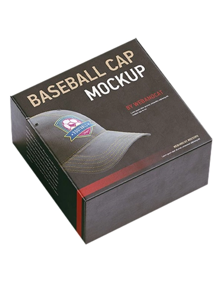 Rigid-sports-cap-packaging-box-with-embossed-logo