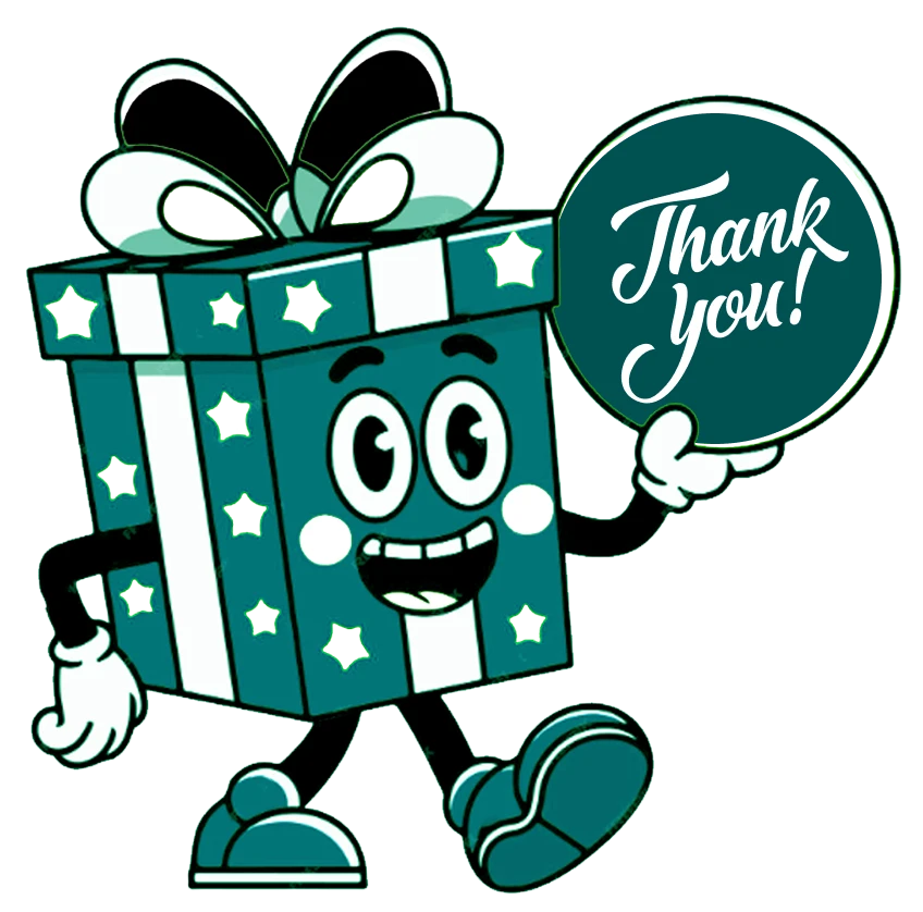 Gift Box Illustration With Thank You Message